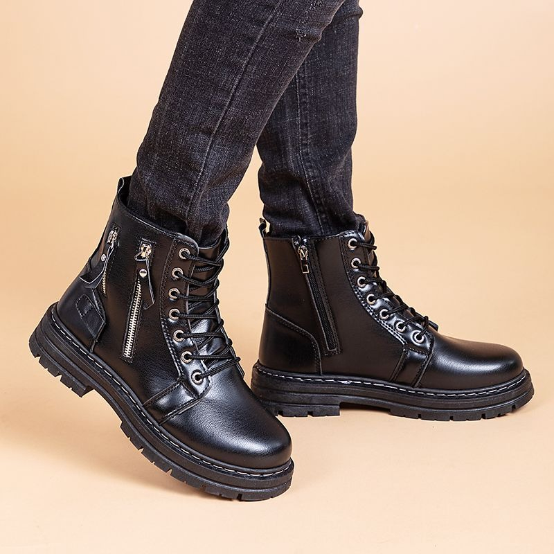 Leather Work Boots - Men's British Style Chelsea Ankle Boots