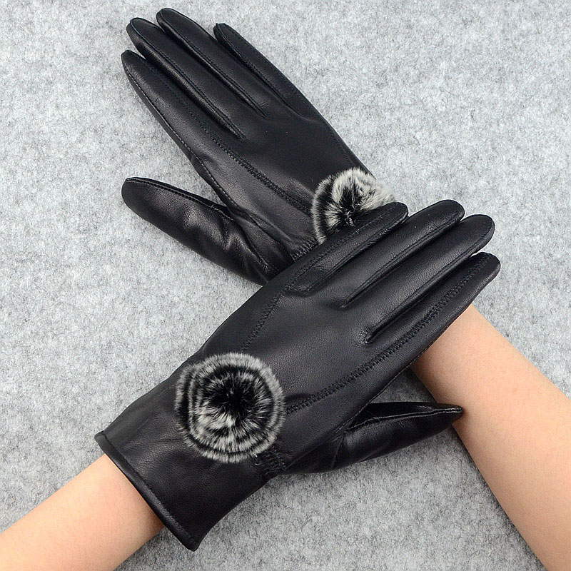Leather Work Winter Gloves - Women Winter Genuine Leather Gloves With