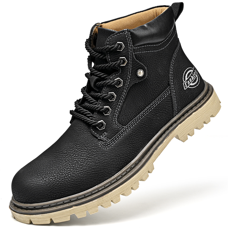 Leather Work Boots - Leather Men's Boots British Style High