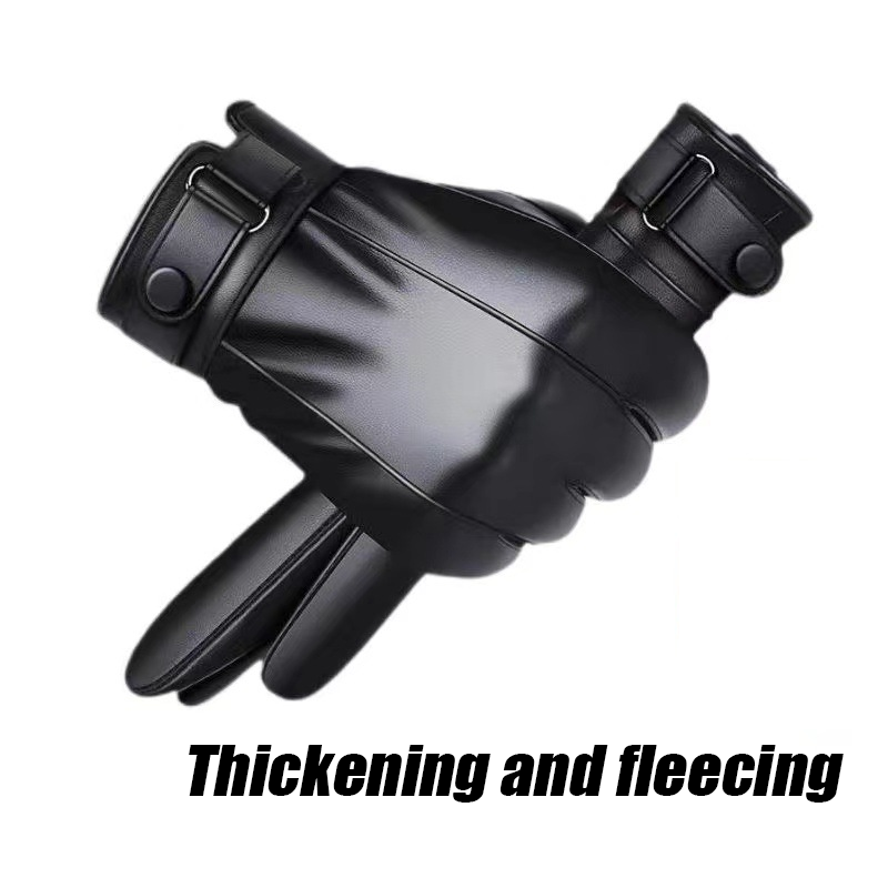 Autumn and Winter Black Gloves - Leather Work Winter Gloves review and price