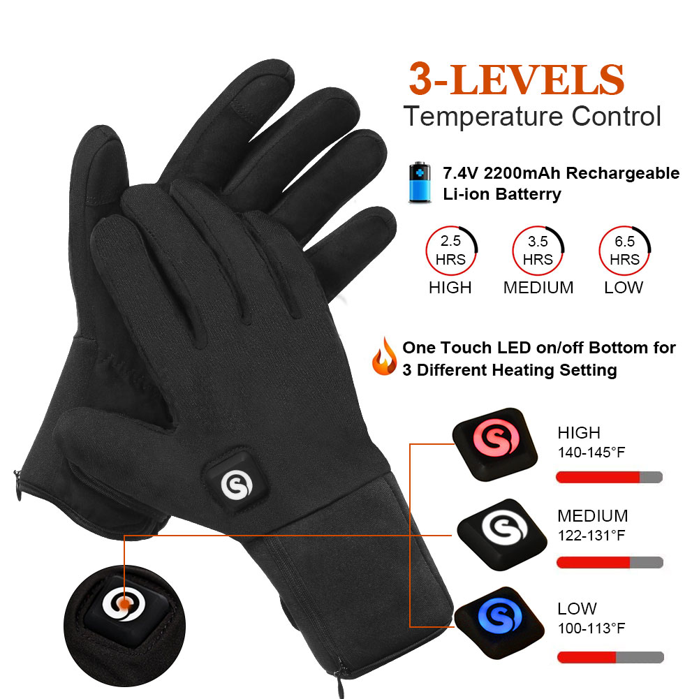 Winter Electric Heated Gloves  - Leather Work Winter Gloves review and price