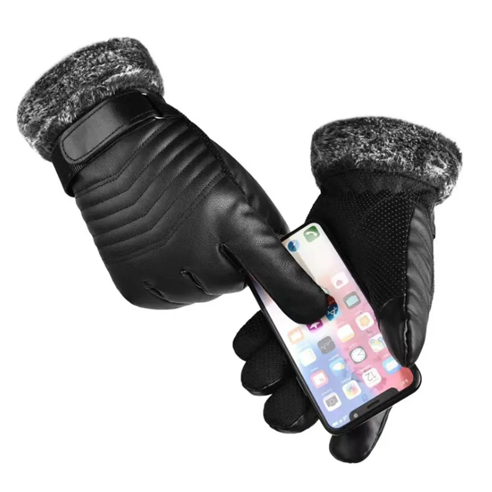 Gloves Winter MEN'S Fur Mouth  - Leather Work Winter Gloves review and price